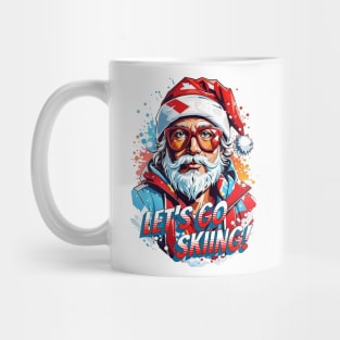 Let's Go Skiing - handsome Santa Claus Mug